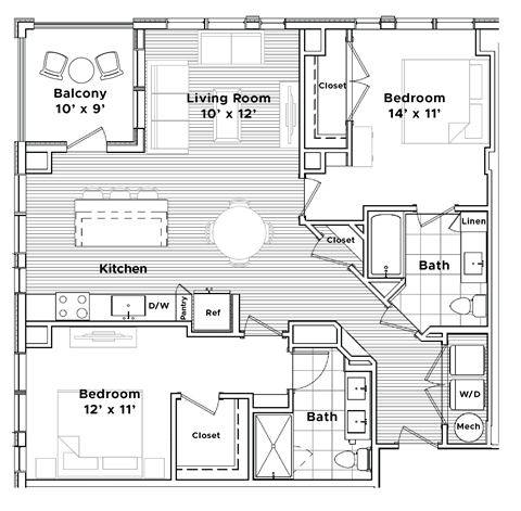 a floor plan of a small house at Madison West Elm, Conshohocken, PA 19428